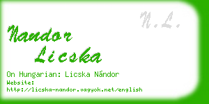 nandor licska business card